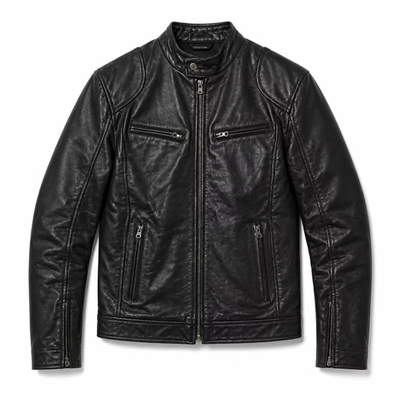 Custom Winter Black Racing Motorcycle Leather Jacket