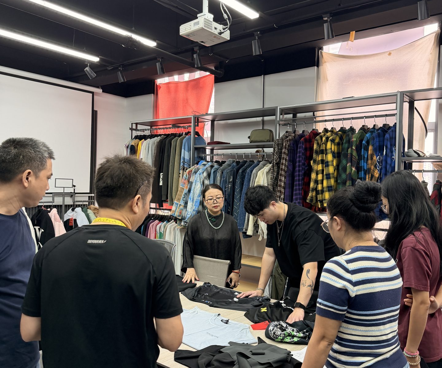 INFULLSAIL sample room review with brand clients