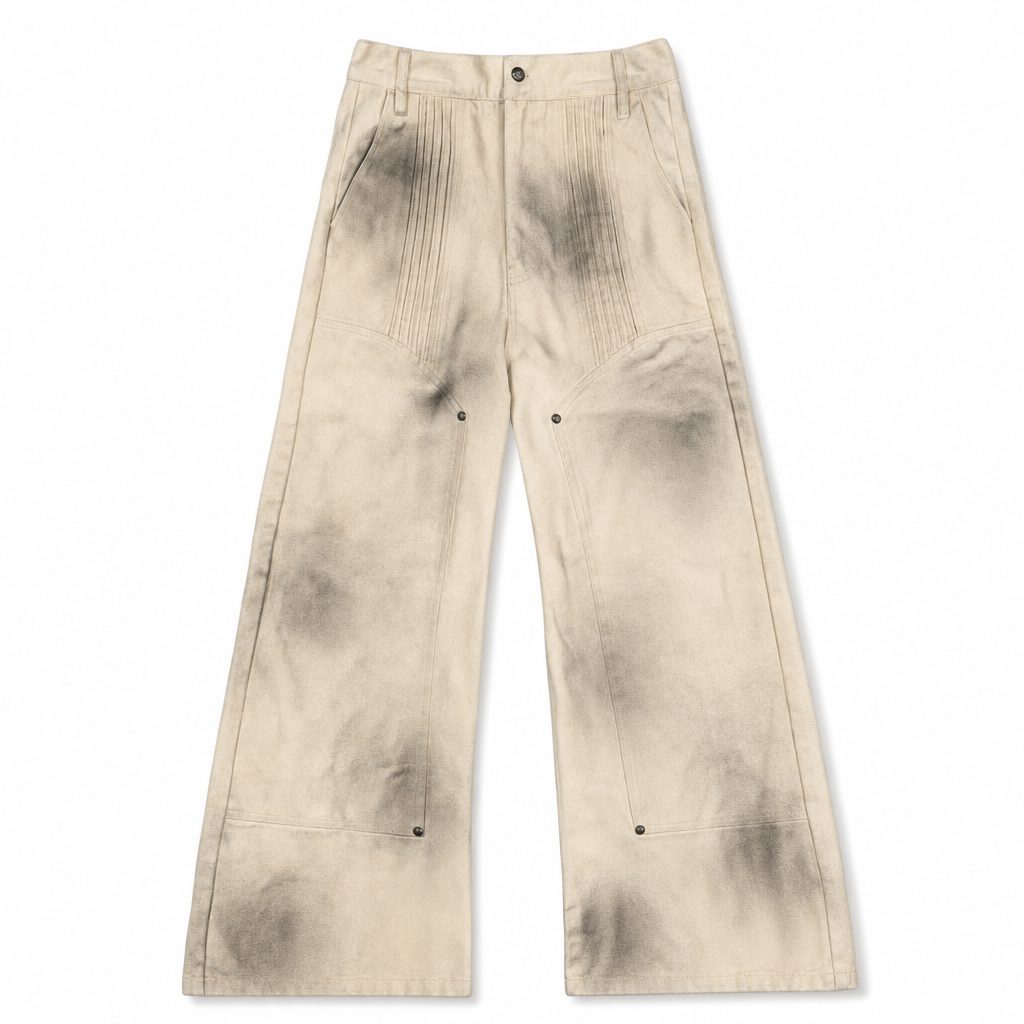 Custom Washed Wide-Leg Utility Pants Wholesale wholesale