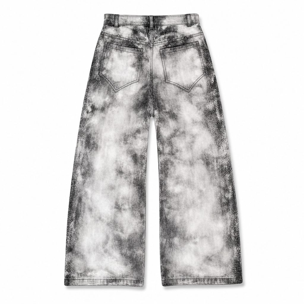 Custom Bleach Wash Wide-Leg Jeans Wholesale wholesale
