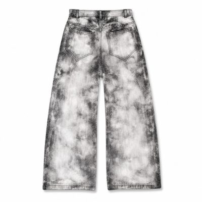 Custom Bleach Wash Wide-Leg Jeans Wholesale