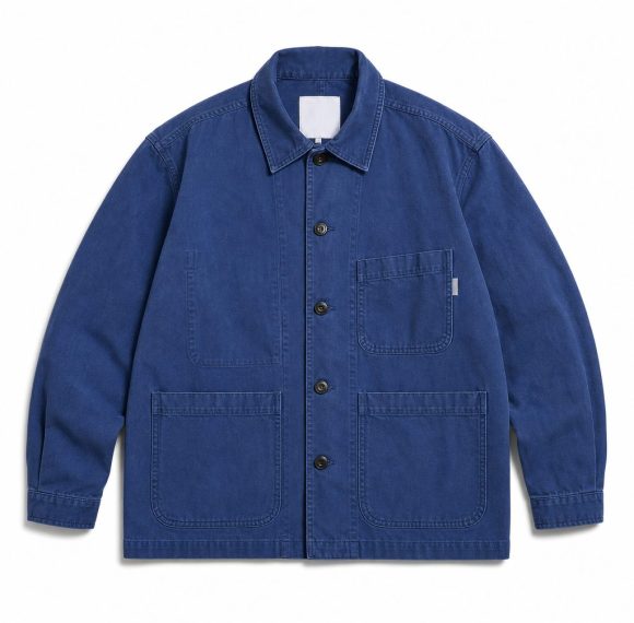Custom Navy Work Jacket with Chest Pockets Wholesale