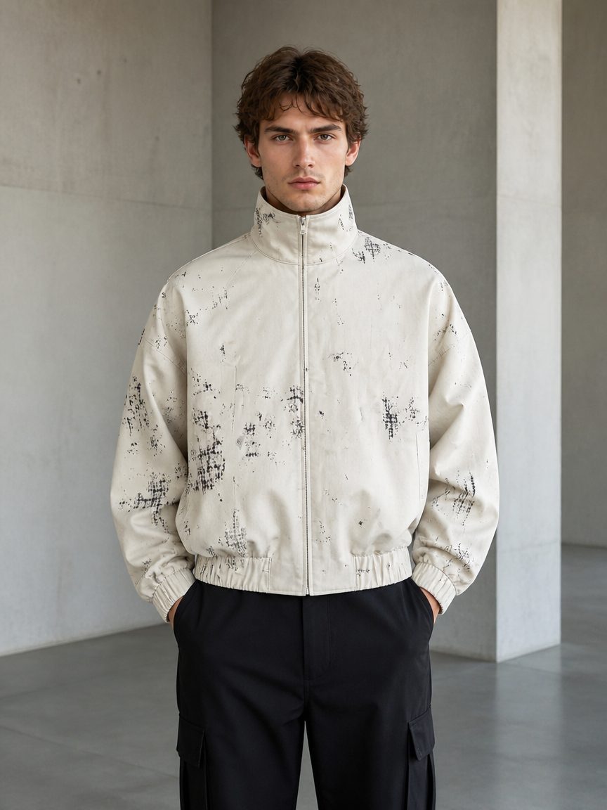 Custom Splatter Print Bomber Jacket Wholesale wholesale