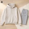 Custom Off-White Half-Zip Hoodie Wholesale