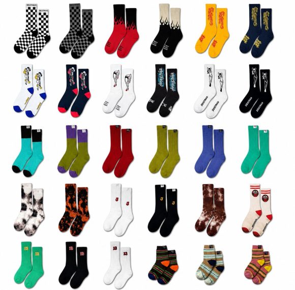 Custom Printed Crew Socks Assorted Designs Wholesale