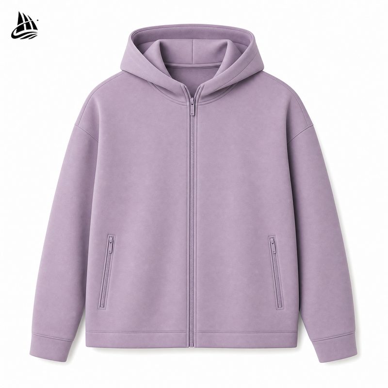 Custom Lavender Zip-Up Hoodie from the INFULLSAIL streetwear range