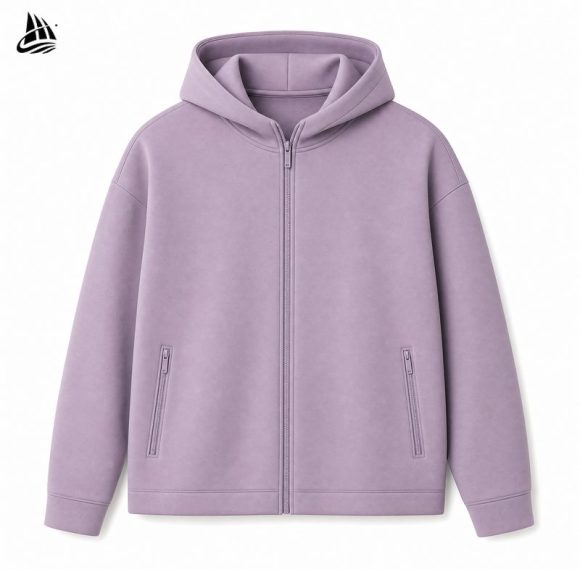 Custom Lavender Zip-Up Hoodie Wholesale