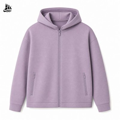 Custom Lavender Zip-Up Hoodie Wholesale