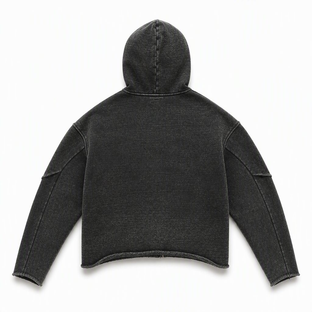 Custom Distressed Hooded Zip Jacket Wholesale wholesale