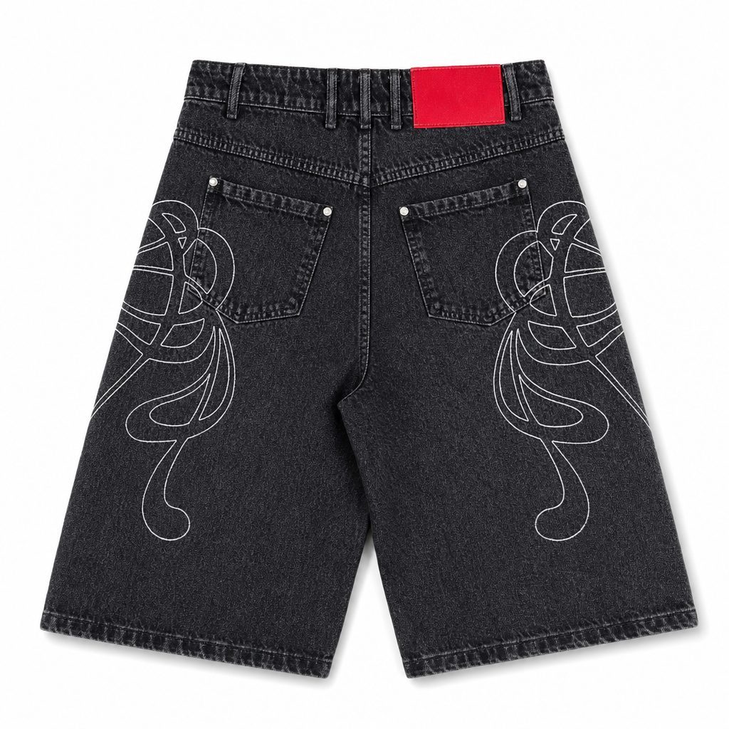 Custom Black Denim Shorts Wholesale wholesale