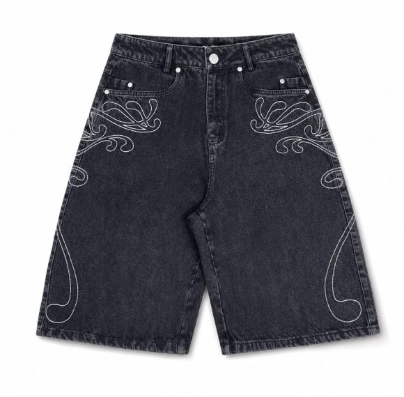 Custom Black Denim Shorts Wholesale