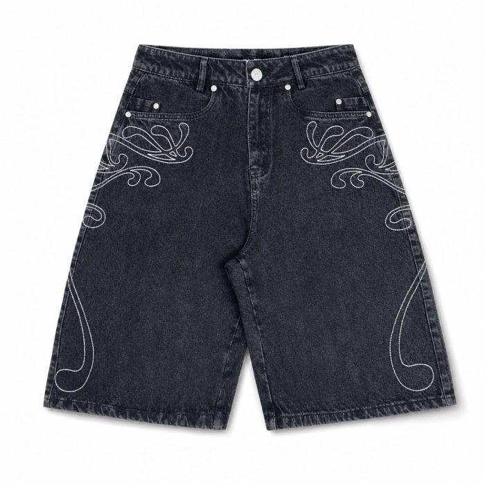 Custom Black Denim Shorts Wholesale