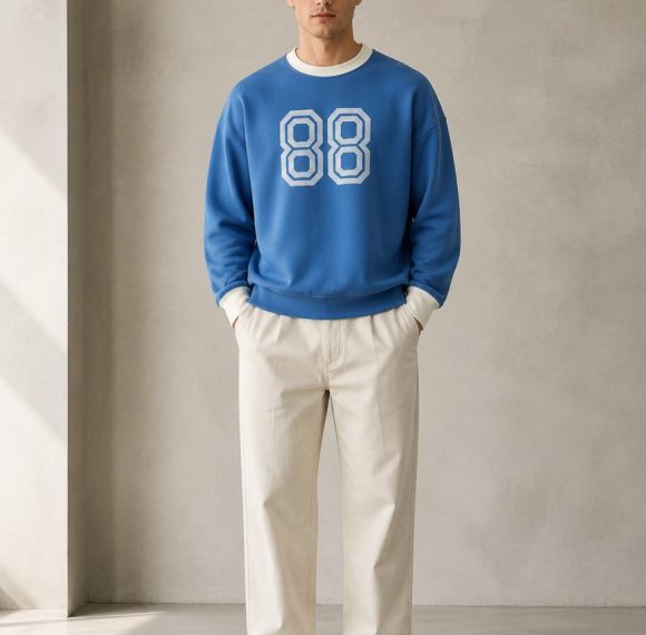 Custom Blue 88 Crewneck Sweatshirt Wholesale