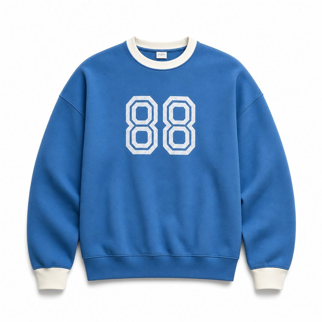 Custom Blue 88 Crewneck Sweatshirt Wholesale wholesale