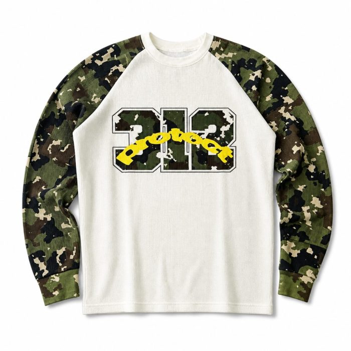 Custom Camo Sleeve Crewneck Sweatshirt Wholesale