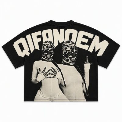 Custom Black Graphic Print Tee Wholesale