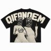 Custom Black Graphic Print Tee Wholesale