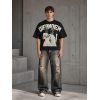 Custom Black Graphic Print Tee Wholesale