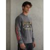 Custom Flame Print Long Sleeve Tee Wholesale