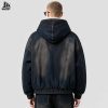 Custom Washed Denim Hooded Jacket Wholesale