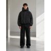 Custom Washed Black Hooded Jacket Wholesale