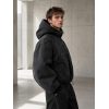 Custom Washed Black Hooded Jacket Wholesale