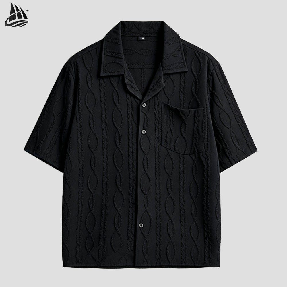 Custom Cable Knit Short Sleeve Shirt from the INFULLSAIL streetwear range