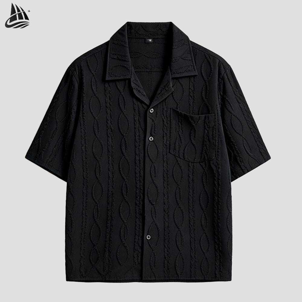 Custom Cable Knit Short Sleeve Shirt Wholesale wholesale