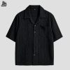 Custom Cable Knit Short Sleeve Shirt Wholesale