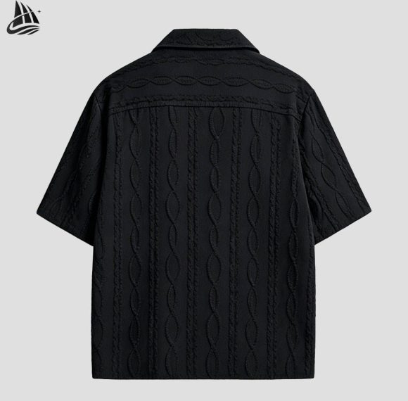Custom Cable Knit Short Sleeve Shirt Wholesale