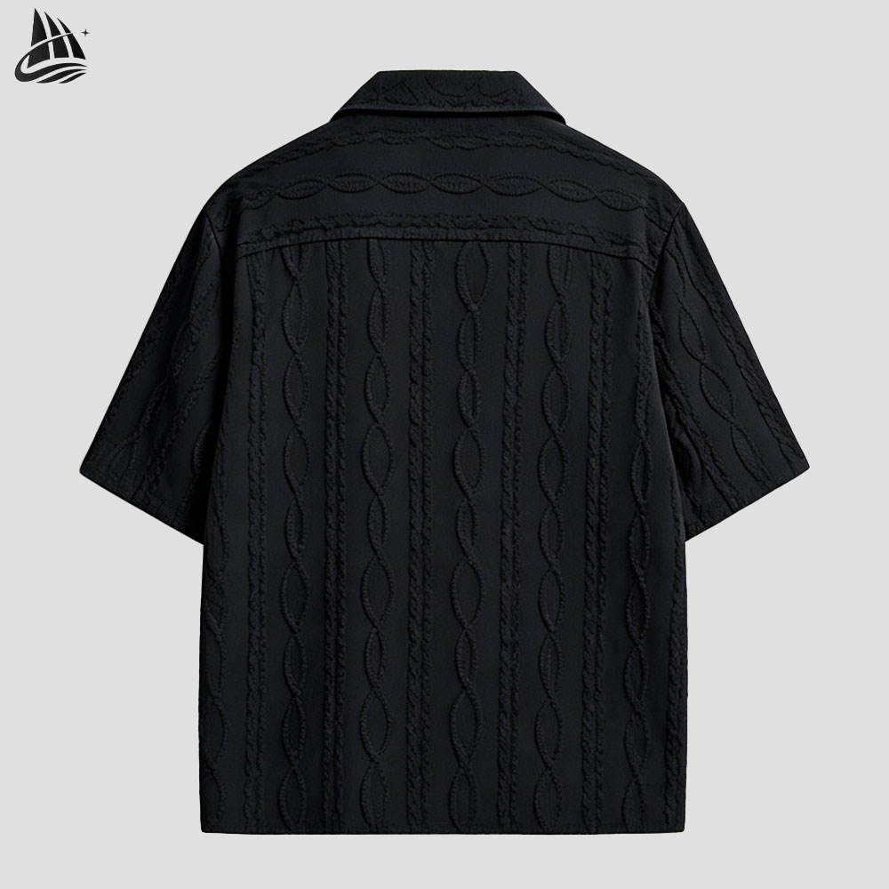 Custom Cable Knit Short Sleeve Shirt Wholesale wholesale