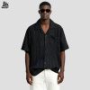 Custom Cable Knit Short Sleeve Shirt Wholesale