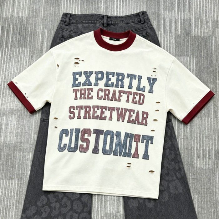 Custom Distressed Ringer T-Shirt Wholesale