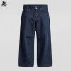 Custom Navy Pinstripe Wide Leg Pants Wholesale