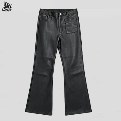 Custom Faux Leather Flared Pants Wholesale