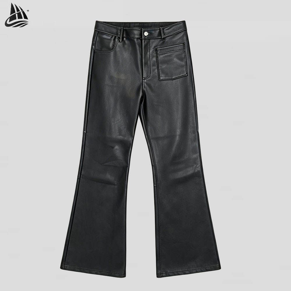Custom Faux Leather Flared Pants Wholesale wholesale