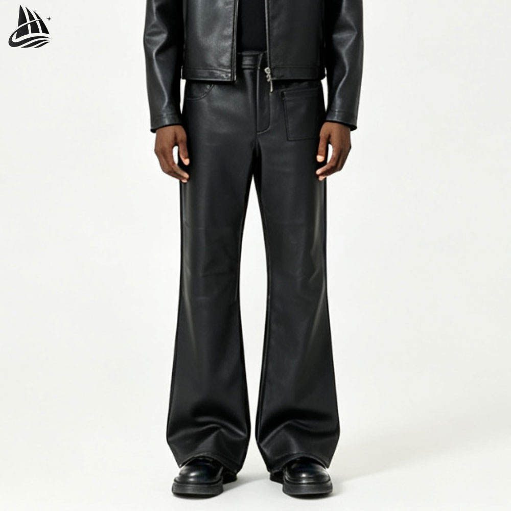 Custom Faux Leather Flared Pants Wholesale wholesale
