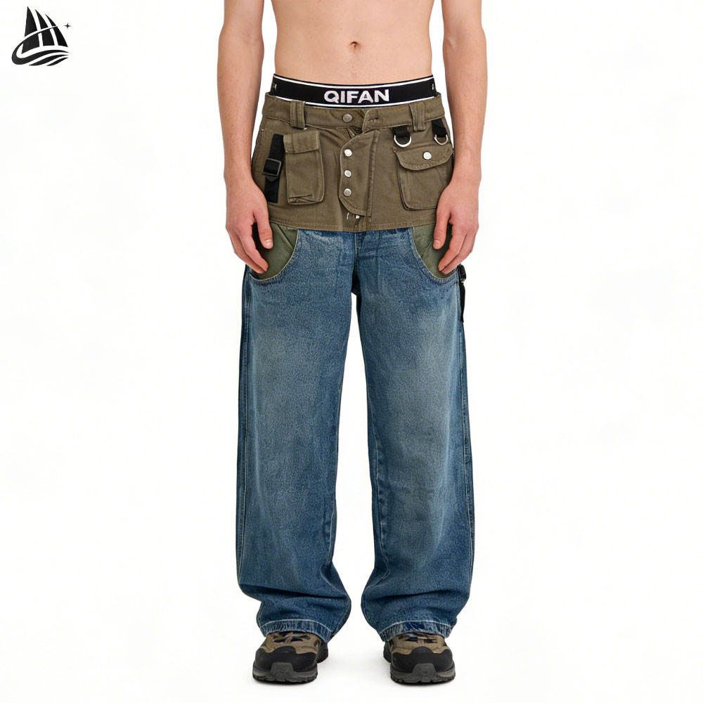 Custom Utility Layered Jeans from the INFULLSAIL streetwear range
