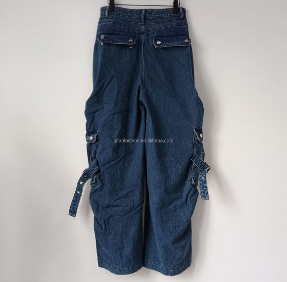 Custom Contrast Panel Cargo Jeans Wholesale