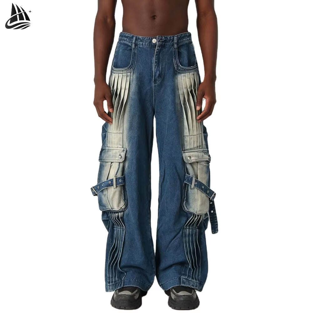Custom Contrast Panel Cargo Jeans from the INFULLSAIL streetwear range