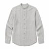 Custom Washed Stand Collar Long Sleeve Shirt Wholesale