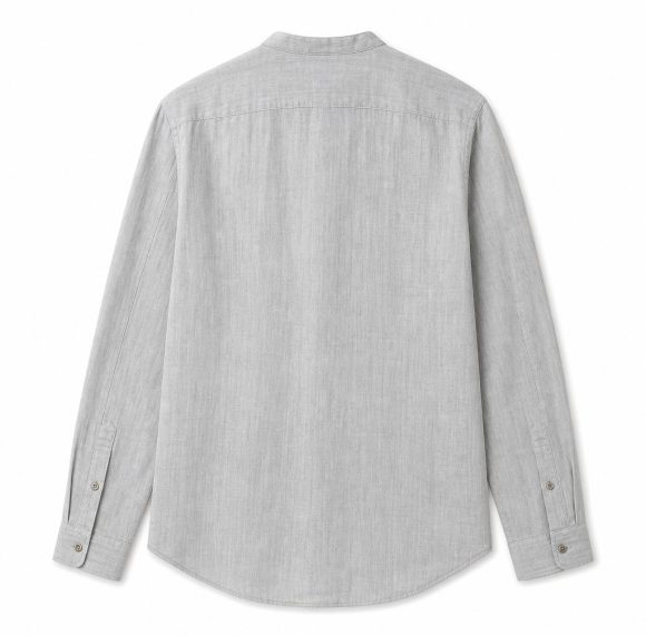 Custom Washed Stand Collar Long Sleeve Shirt Wholesale