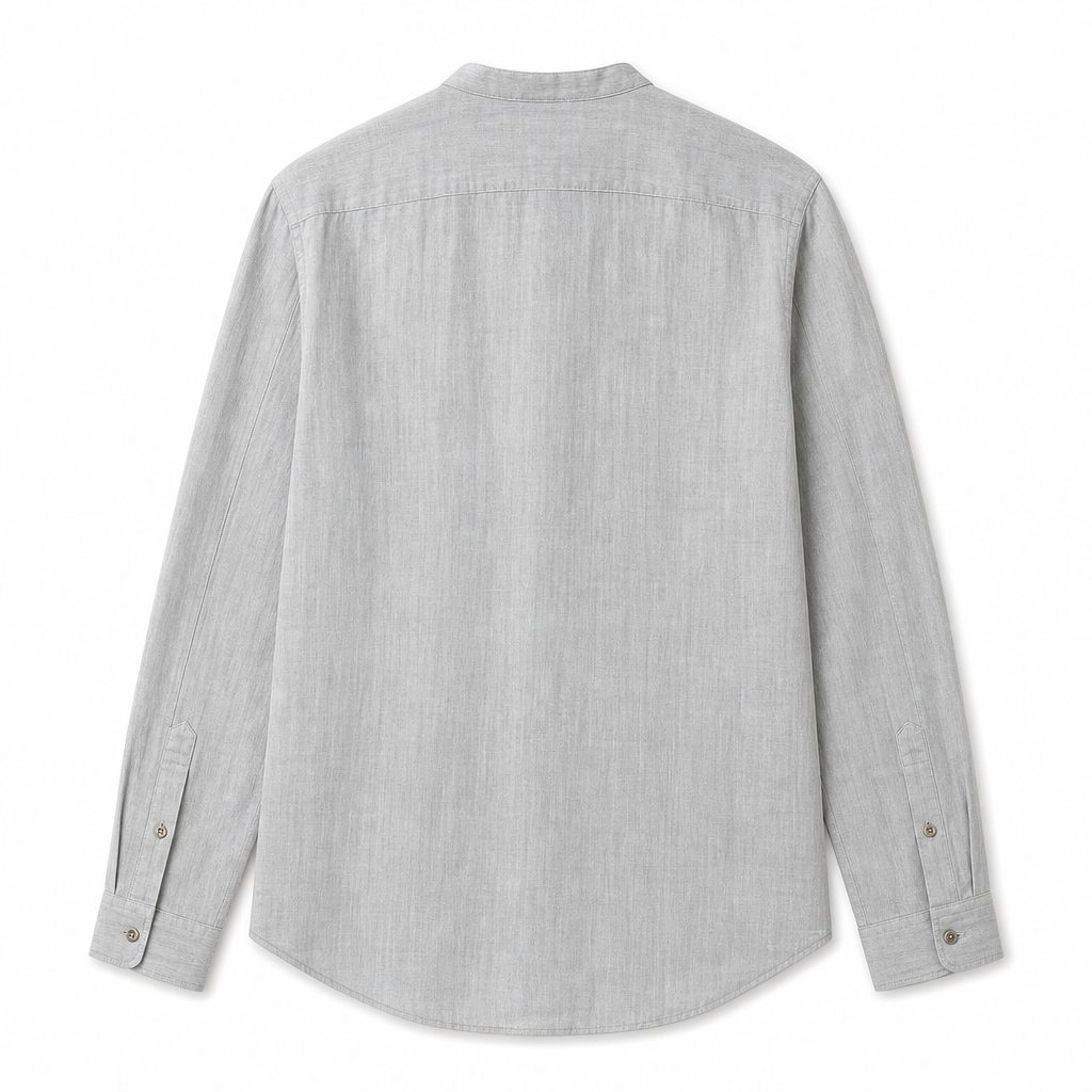 Custom Washed Stand Collar Long Sleeve Shirt Wholesale wholesale