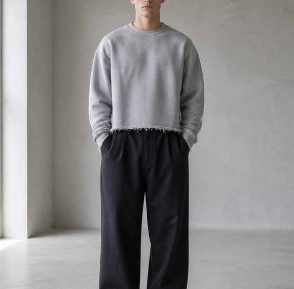 Custom Washed Raw Hem Sweatshirt Wholesale