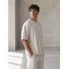 Custom Cream Raw Hem T-Shirt Wholesale