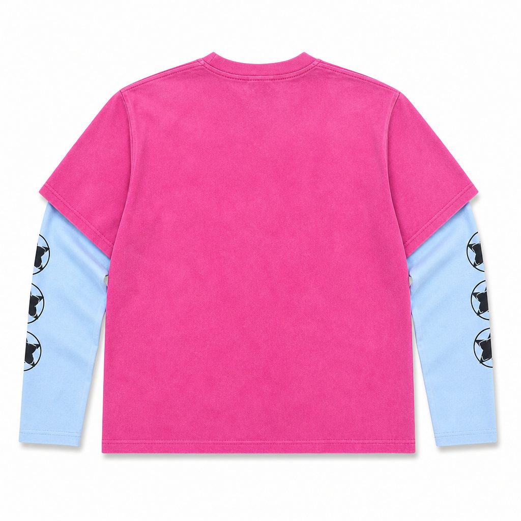 Custom Color-Block Mock Layer Long Sleeve Tee from the INFULLSAIL streetwear range