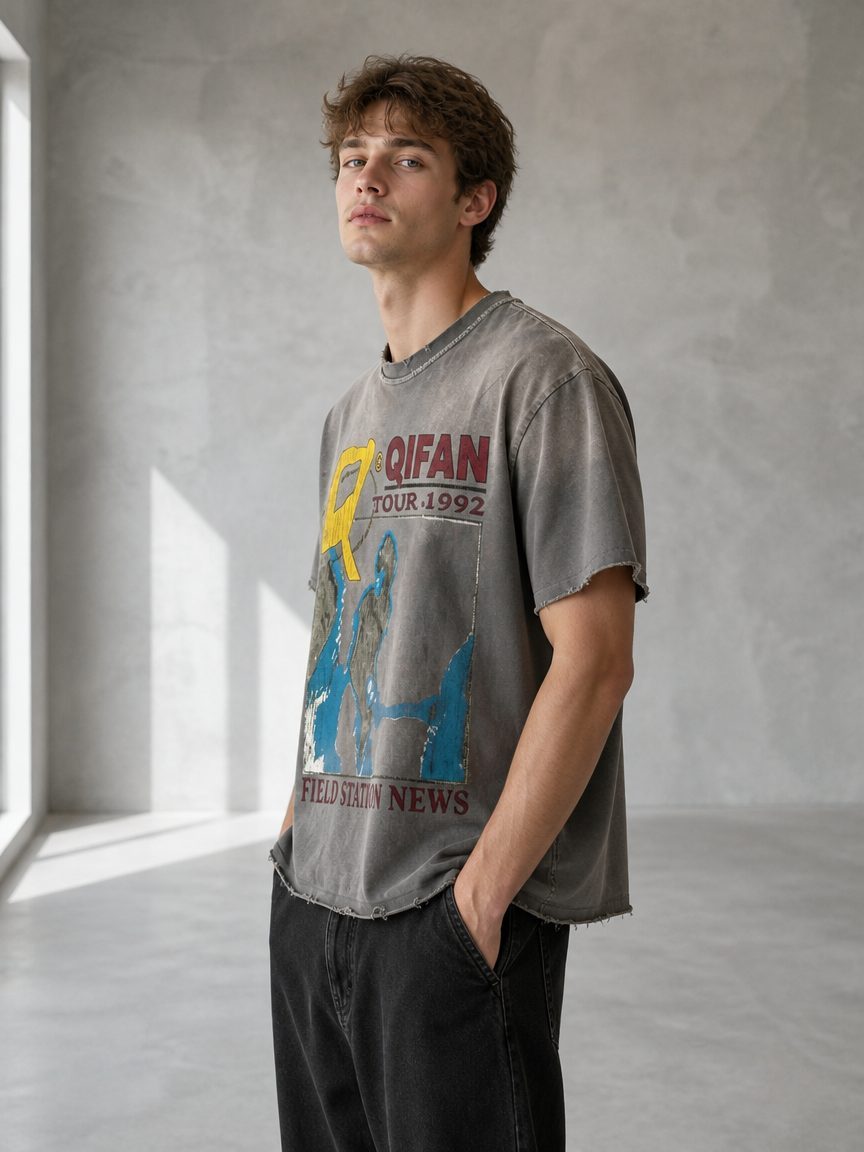 Custom Washed Graphic T-Shirt Wholesale wholesale