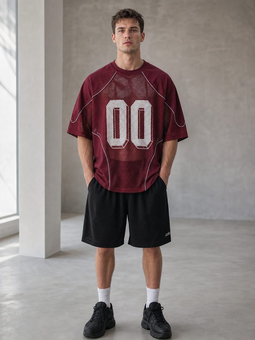 Custom Mesh Panel Sports T-Shirt Wholesale wholesale