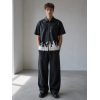Custom Flame Hem Faux Leather Shirt Wholesale