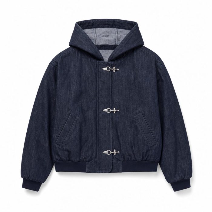 Custom Denim Hooded Coat Wholesale
